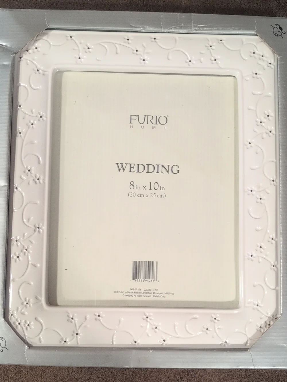 Furio Home Wedding 8x10 White Embossed Photo Frame